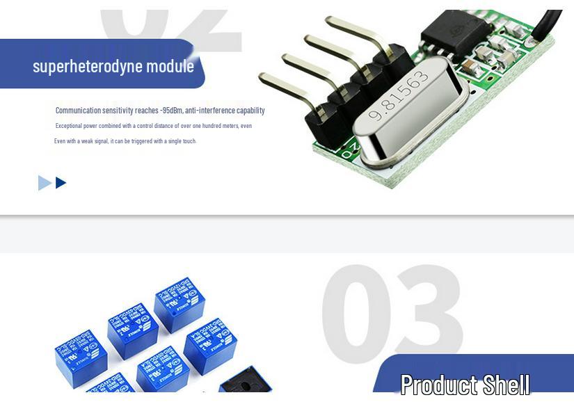 12V DC Single Channel Remote Switch with Long-Range Wireless Door Button.
