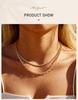 18K Gold PVD Coated Rope Chain Necklace for Women, Waterproof Stainless Steel Twist Chain,Tarnish Free Dainty Layering Jewelry