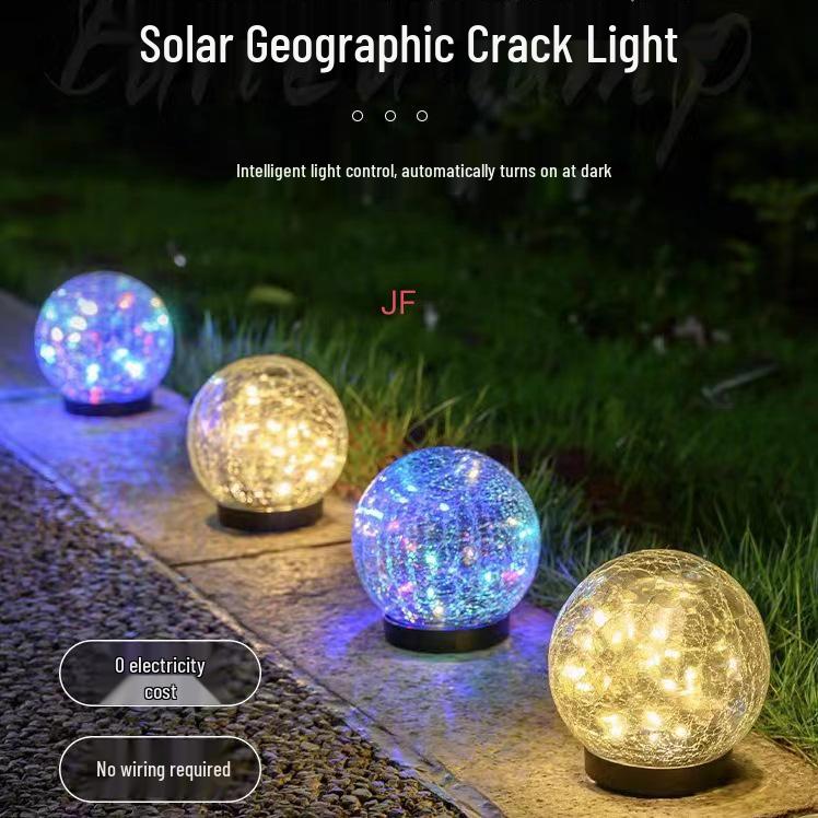 Solar Waterproof Crackle Patio Ground Light for Outdoor Garden and Villa Landscaping