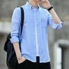 Hengyuanxiang Men's Wrinkle-Free Oxford Long Sleeve Shirt