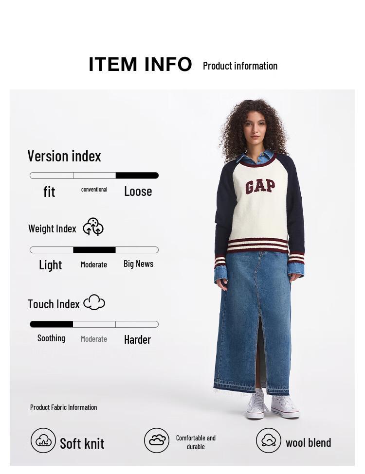 Gap Women's Fall Logo Colorblock Raglan Knit Sweater