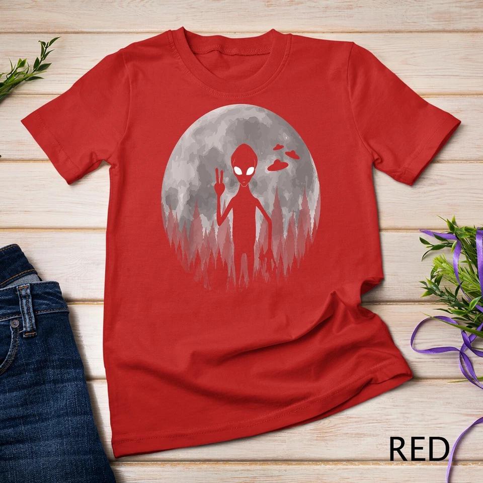 Funny Alien And Ufos Graphic Moon Extraterrestrial Aliens T-Shirt Unisex T-shirt 7 S