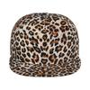 Leopard Print Baseball Cap Men Women Adjustable 3D Printed Snapback Flat Bill Hip Hop Hat Flat Brimmed Hat