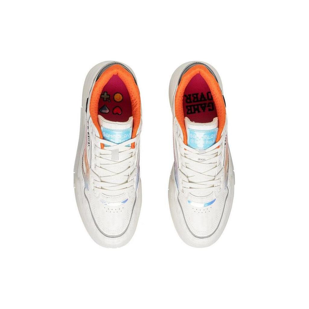 Li Ning 001 BTC Prm Abriebfest Atmungsaktiv Niedrig geschnitten Skateboard-Schuhe Herren Weiß AGCT003-2
