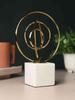 Seamless Circle Ensemble In Gold – Modern Abstract Ring Sculpture for Home Decor | 15 X 8 X 22 Cm