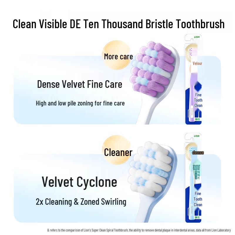 Lion Fine Tooth Clean Ultra-Soft Bristle Toothbrush