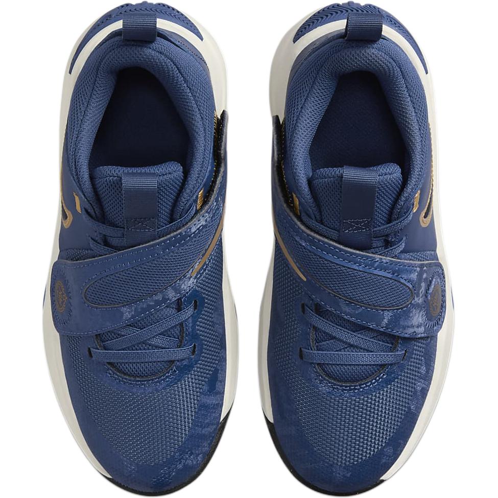 Nike Team Hustle D11 GS Mystic Navy Metallic Gold Kids Sneakers Blue Pale-Ivory Black FZ8463-400
