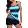 Fashion Womens  Printed Split Two-piece Swimsuit Vest Backless Beachwear