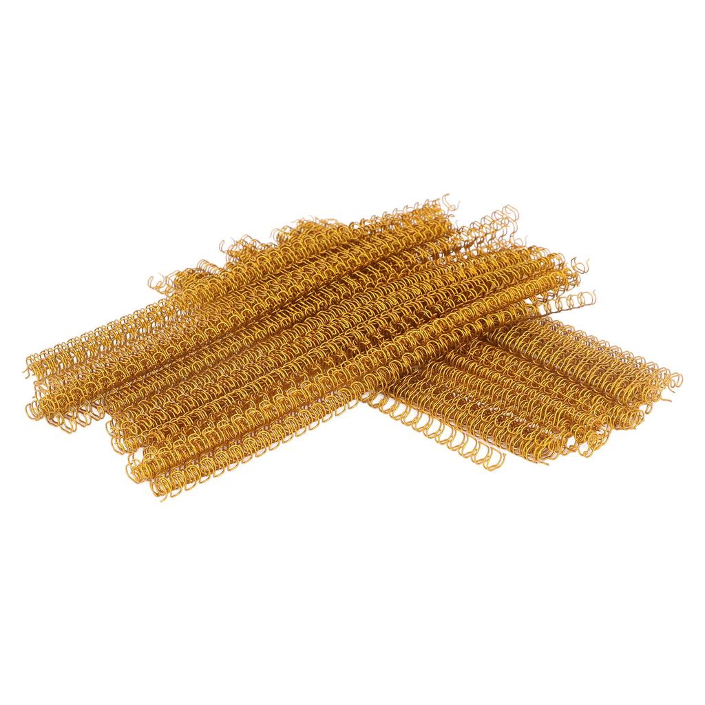 100Pcs Double Loop Wire Binding Spine 20 Sheet Capacity 3:1 Pitch 34 Loop 6.4mm Diameter Set Kit for A4 Paper Gold