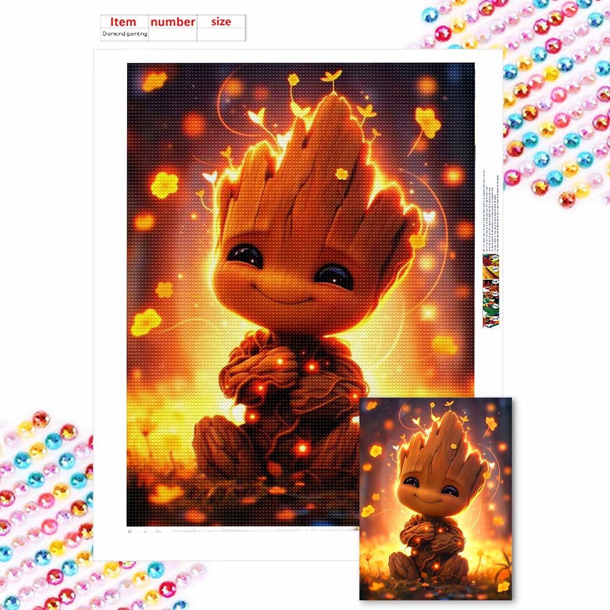 

Полная круглая алмазная живопись Милый Дерево Человек Искусство Стразы Картина Мозаика DIY 5D Вышивка крестом Домашнее украшение Round 20x30cm