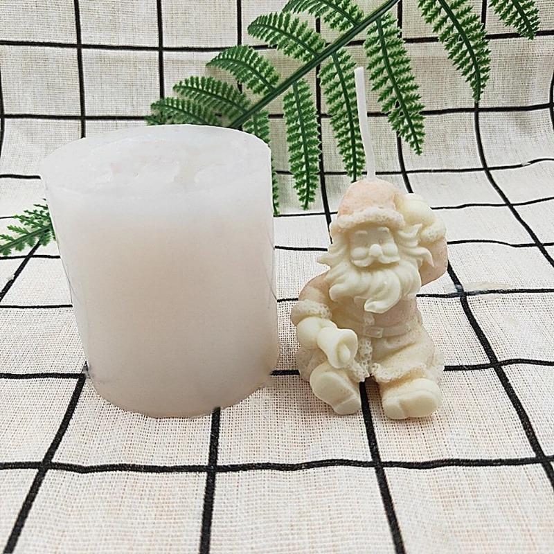 Father Christmas Silicone Candle Moulds Handmade Crafts DIY Candle Shape Aromatherapy Soap Mould Cake Decoration