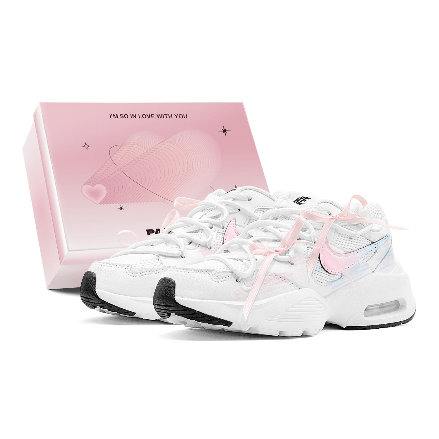 

Nike Air Max Fusion Abrasion Resistant, Breathable, Lightweight Low top Running Shoes Women s Pink Blue CJ1671-100(TeamS2-S-BOX) 35.5