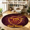 Round Rug Custom NameAS Roma Pattern Non Slip Carpet Home Floor Decor