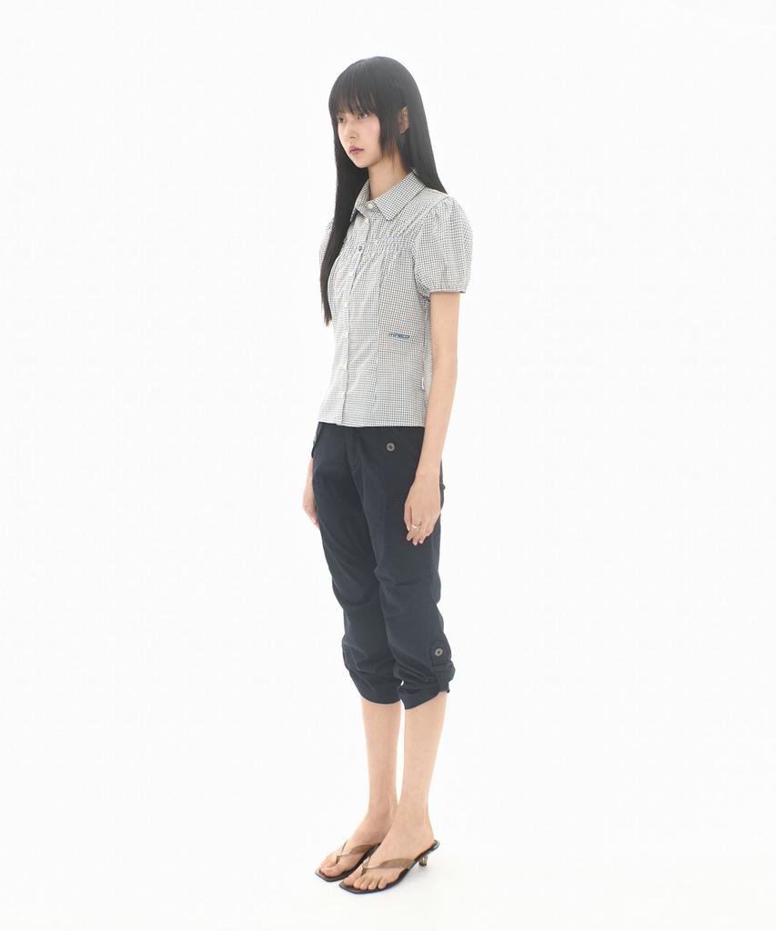 Pantalon cargo Capri enroulable Mileko Bleu marine