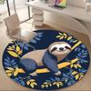 1pcSloth Branch Office Round Area Rug, Indoor Mat Suitable ForOffice, Under Office Chairs Bedroom Living Room Home Decor, Room Deco 018