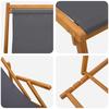 Foldable Sun Lounger 3 Positions Solid Eucalyptus Wood Grey