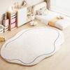 Ins Cream Style Carpets for Living Room Wabi-sabi Bedroom Decor Plush Carpet Fluffy Soft Bedside Rug Irregular Shaped Thick Mat