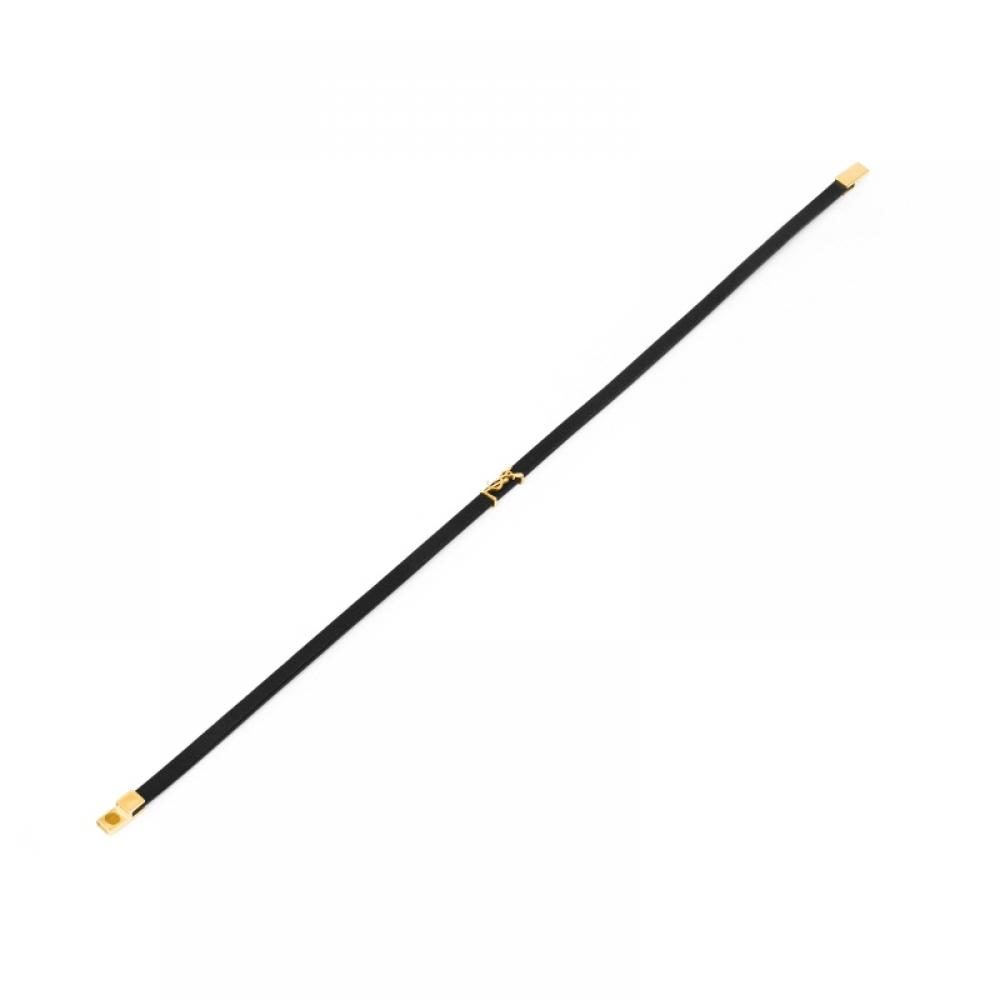 Saint Laurent Cassandra Monogram Opium Gold Double Wrap Slim Leather Bracelet 745602 Bl40j 1000