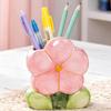 Pink Makeup Brush Holder Pen Holder for Office Desk Accessories Aesthetic Pencil Holder Cute Flower Home Decor Birthday Gifts for Women Vanity
