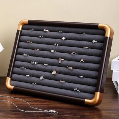 Large Capacity Wooden Jewelry Tray Velvet Jewelry Display Tray Jewelry Organizer  Jewelry Storage