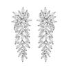 Grid Temperament Full Of Zircon Flower Earrings Bridal Dinner Dress Temperament Luxury Full Of Diamond Earrings