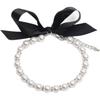 Adjustable Pearl Pet Collar Simulated Pearl Cat Bead Collar Necklace Elegant Bow Knot Ribbon Dogs Cats Collar Pets Accessories