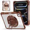 For iPad Pro 11 (2024) Case Hand Strap Kickstand PC+TPU+Acrylic Clear Tablet Cover