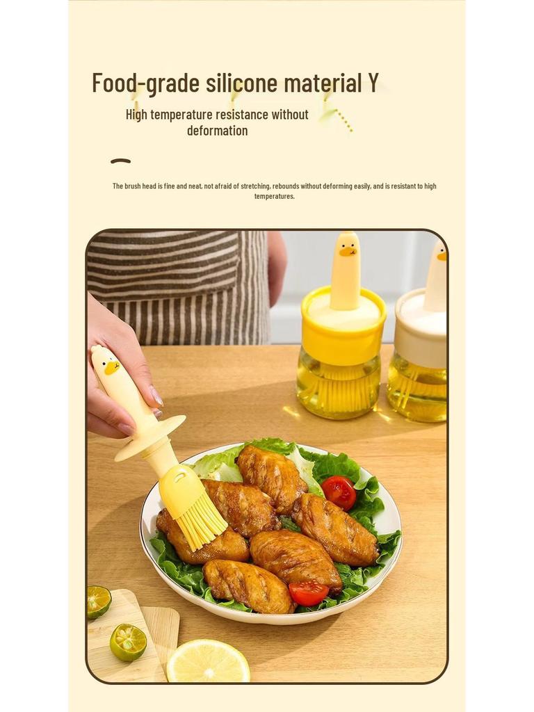 Högtemperaturbeständig silikonoljepensel med flaska för kök, bakning och grillning