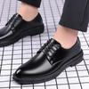 New Casual Leather Mens Dress Black Formal Business Loafers Lace-up Moccasins Italian Wedding Office Driving Flats Shoes for Men