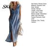 Everyday Wear Dress Women's Sleeveless Hoodies Maxi Dress, Button Up Side Slit Tank Beach Women with Pockets, Zip V Neck Hooded Summer Lightweight