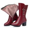 Winter New Fashion High Heel Side Zipper Black Versatile Fashion Boots For Women External Wear Comfort Anti-Slip Mid-Calf Boots