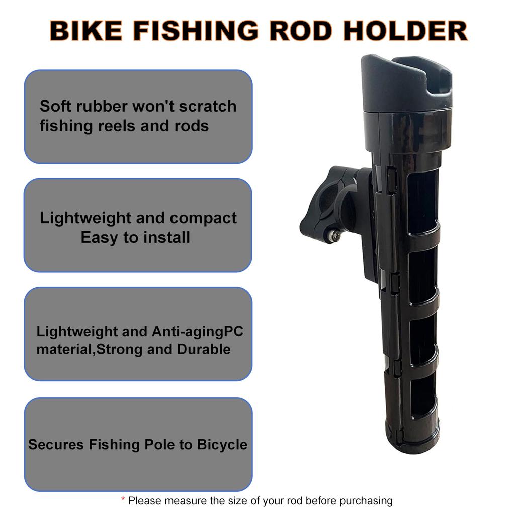 OUTDOORWEI Bicycle Fishing Rod Holder Fishing Rods Are Securely Attached To the Bike Safe and Secure Easy To Install - - -