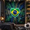 Wandbehang Tapisserie Brasilien Fußball Druck Stoff für Wohnzimmer Schlafzimmer Heimdekoration