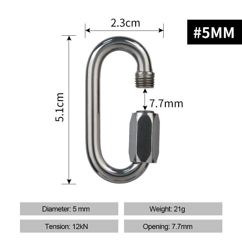 

Нержавіюча сталь O-форма гвинта ворота Карамінер безпеки Master Lock пряжки замок Кавило рок сходження обладнання 5mm срібний
