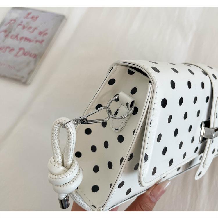 2026 Henggeng Polka Dot Stylish Women's Handbag: Chic, Small, Square, Relaxed Feel, Shoulder & Handheld Bag