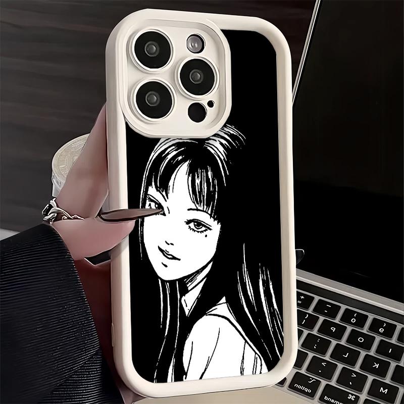 Phone Case for iPhone 17 Air 16E 15 16 Pro Max Japanese Horror Anime Cover 14 Plus 13 12 Mini Soft Shell Silicone Fundas