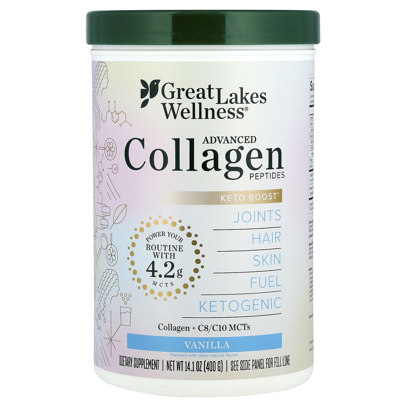 

Advanced Collagen Peptides, Vanilla, 400G(14.1Oz)
