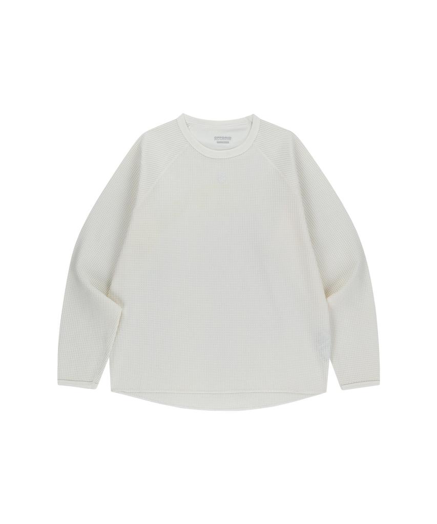 OFFGRID Waffle Uni Trail Raglan Crew-Ivory