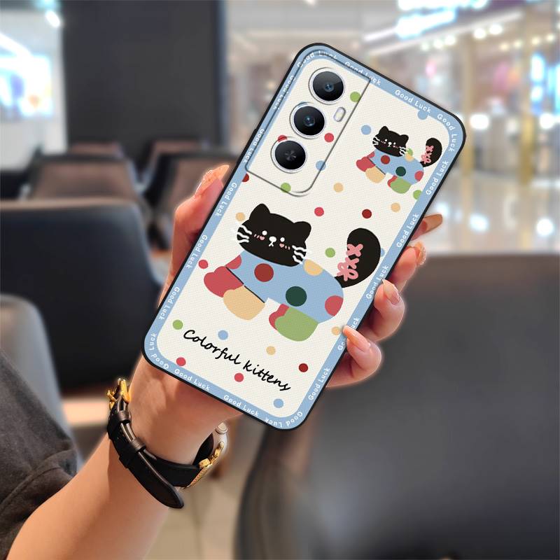 Silicone Back Cover Phone Case For Realme C65 Shockproof Protective Dirt-resistant Phone Pouch Cute Cartoon TPU Graffiti