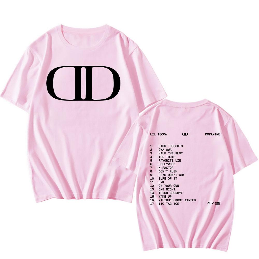 Lil Tecca DOPAMINE Camiseta del Álbum Impresión Gráfica de Rapper Camisetas de Moda Camiseta de Algodón de Manga Corta Unisex Streetwear Hip Hop Camisetas para Hombre
