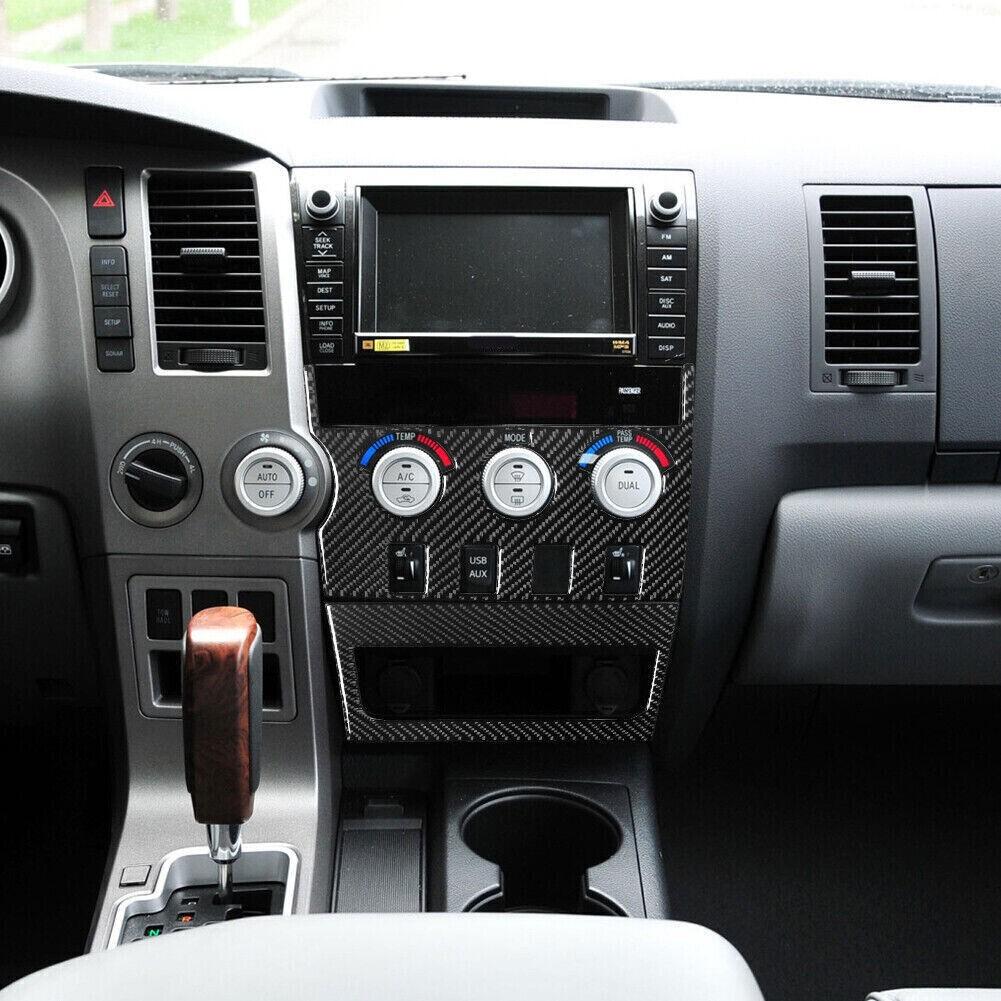 Central Carbon Fiber 2X A/C Control Panel Type A Trim For Toyota Tundra 2007-013