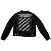 Off-White Alphabet Print Denim Jacket With Turn-Down Collar Men Outerwear Black OMYE079C99DEN0044001PD