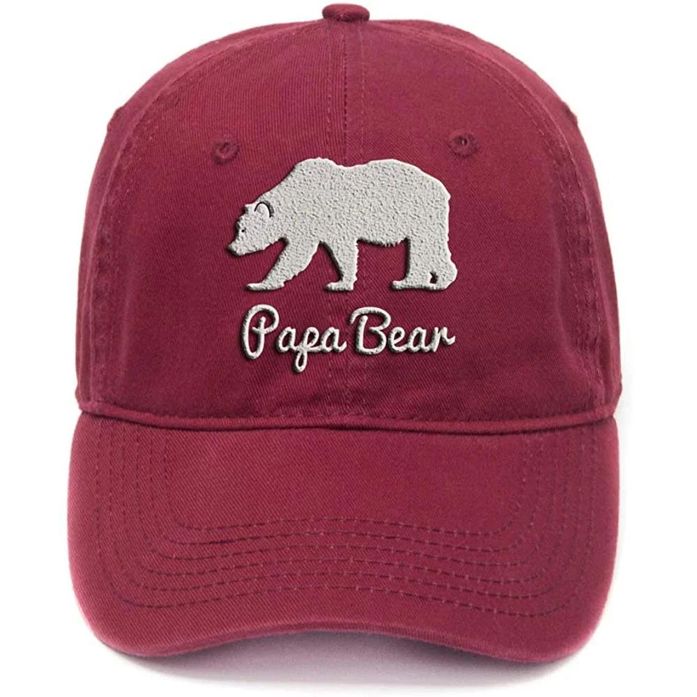 

Lyprerazy Papa Bear Washed Cotton Adjustable Unisex Women Unisex Hip Hop Cool Flock Printing Baseball Cap Dad Cap