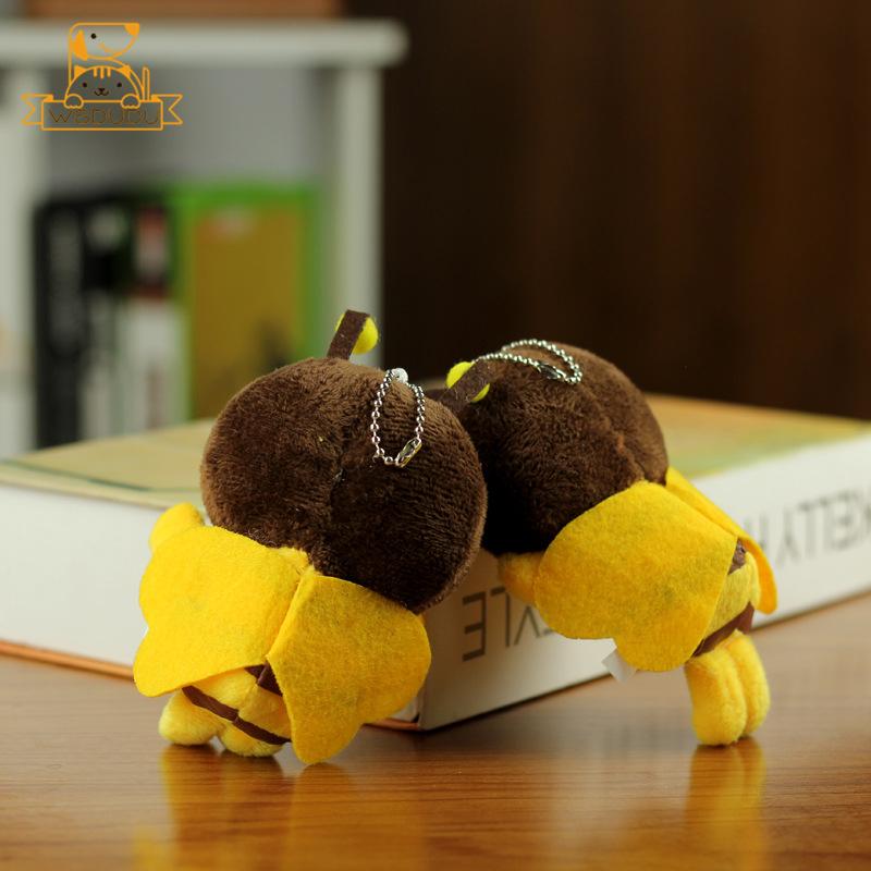 Cute Bee Plush Keychain Cartoon Stuffed Animal Toy Bag Charm Backpack Pendant Kawaii Mini Honeybee Soft Fun Decor Kid Girl Gift