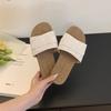 Self-kept version~ Soft leather flat-bottomed slippers for women to wear in summer, new casual one-word sandals, vacation seaside beach shoes