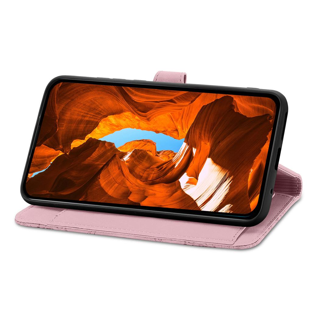 Für Xiaomi Redmi Note 15 Pro 4G (Global) Reißverschluss-Geldbörsenhülle mit Riemen, Handyhülle aus PU-Leder mit Blumenmuster