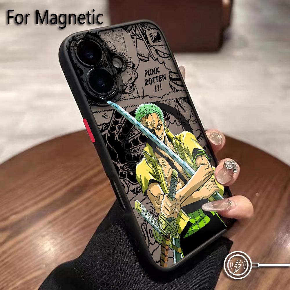 Anime Ones Pieces Luffys Zoros Phone Case For Samsung Galaxy S25 S24 S23 S22 S21 S20 FE Plus Ultra 5G Matte Magnetic