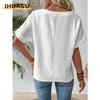 Women's Fashion Casual Solid Color Print V-Neck Short Sleeve Blouses & Shirts
