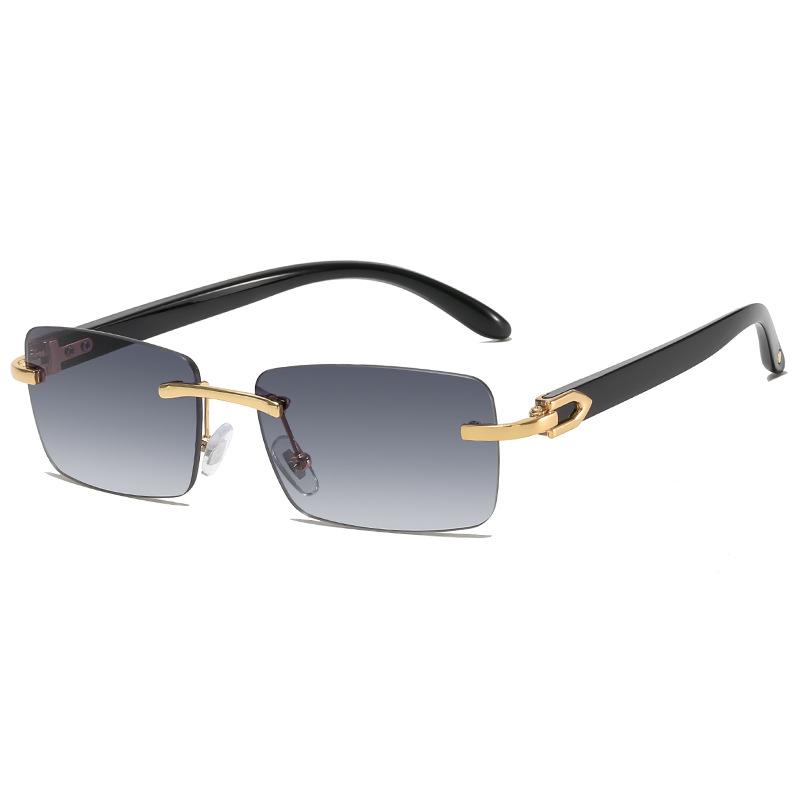 

2024 New square rimless sunglasses Fashion cut edge men s glasses Jelly coloured women s sunglasses Fashion clothing Street beat