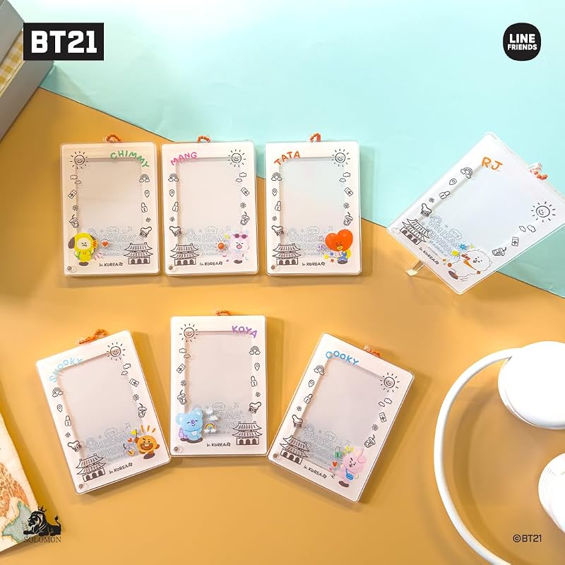 [BT21 Acrylic Photocard Keychain] ACRYLIC PHOTO CARD HOLDER Case Card Holder Character Acrylic Trading Card Case Fandom Korean Keychain Cute Character